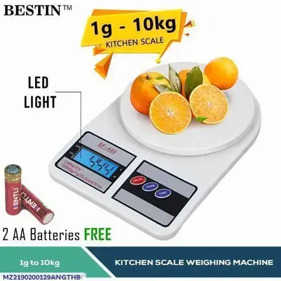Digital Kitchen Scale 1g-10kg LED Light Free
