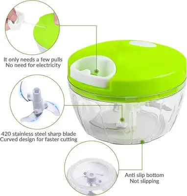 Spin Chopper 300ml ABS Plastic Multicolor Kitchen Essential thumbnail 2