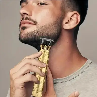 Rechargeable Hair Trimmer for Men Brown Silver thumbnail 2