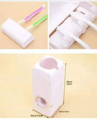 Touch-Free Toothpaste Dispenser with Wall Brush Holder Silver ABS thumbnail 5
