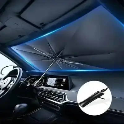 Car Windshield Umbrella Black Durable Weather Resistant thumbnail 3