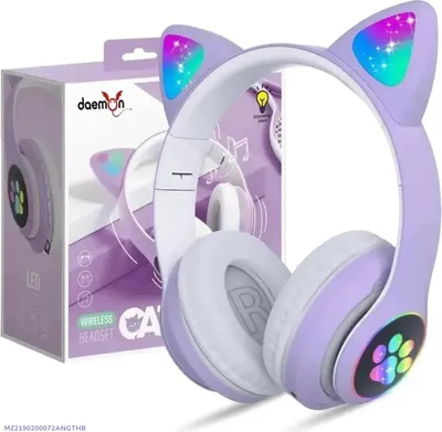 Cat Ear LED Headphones Multicolor ABS for Teens Young Adults