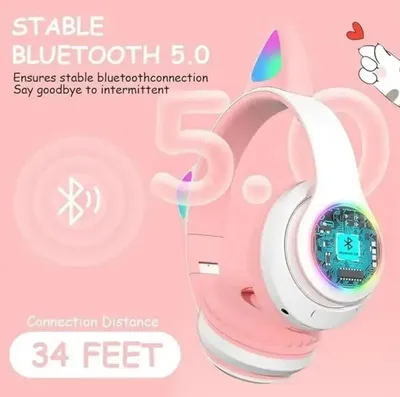 Cat Ear LED Headphones Multicolor ABS for Teens Young Adults thumbnail 3