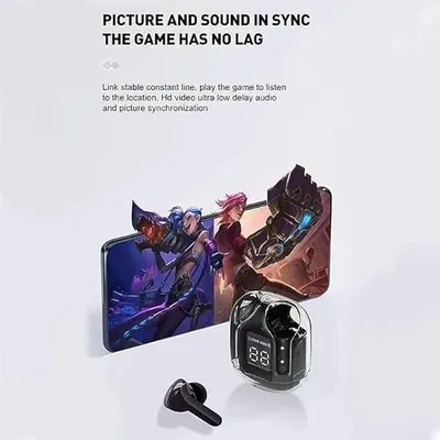 Wireless Earbuds with Digital Battery Display Black thumbnail 2