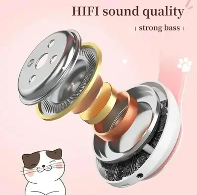 Cat Ear LED Headphones Multicolor ABS for Teens Young Adults thumbnail 7