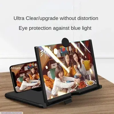 Video Amplifying Screen Black ABS Plastic for Tablets