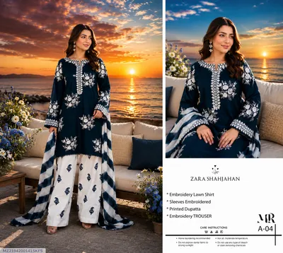 3 Pcs Women's Unstitched Embroidered Suit
