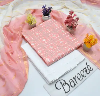 3 Pcs Women's Unstitched Embroidered Suit thumbnail 2