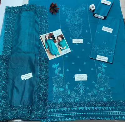 3 Pcs Women's Unstitched Embroidered Suit thumbnail 2