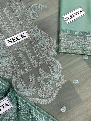 3 Pcs Women's Unstitched Embroidered Suit thumbnail 3