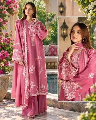 3 Pcs Women's Unstitched Embroidered Suit