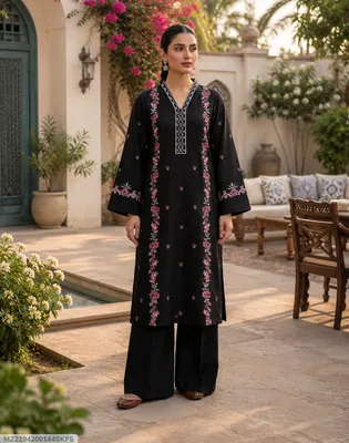 2 Pcs Women's Unstitched Embroidered Suit