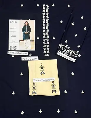 2 Pcs Women's Unstitched Embroidered Suit thumbnail 2