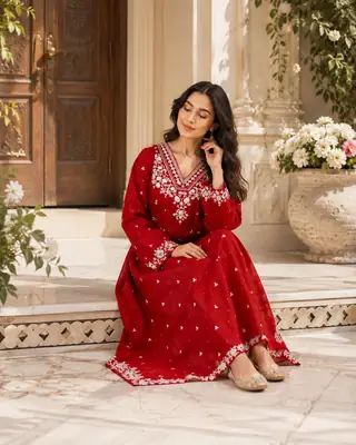 2 Pcs Women's Unstitched Embroidered Suit