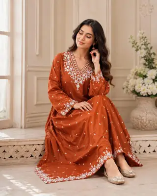 2 Pcs Women's Unstitched Embroidered Suit
