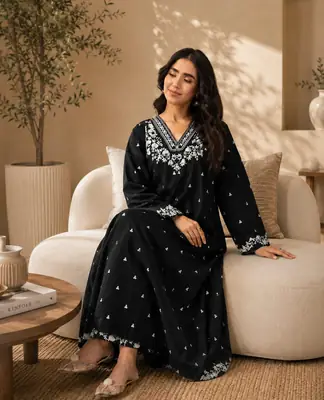 2 Pcs Women's Unstitched Embroidered Suit