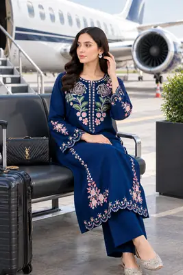 2 Pcs Women's Unstitched Embroidered Suit