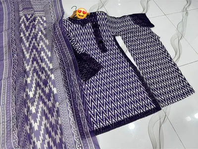 3 Pcs Women's Stitched Lawn Printed Suit thumbnail 3