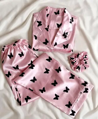 2 Pcs Women's Stitched Silk Printed Night Suit
