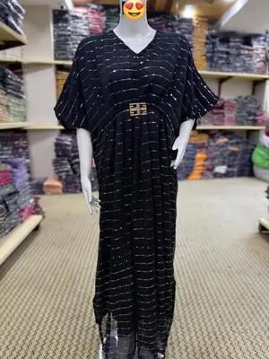 1 Pc Women's Stitched Moonlight Block Printed Kaftan thumbnail 2