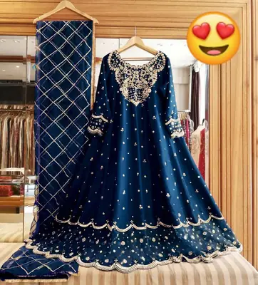 3 Pcs Women's Stitched Shamoz Silk Hand Embroidered Maxi