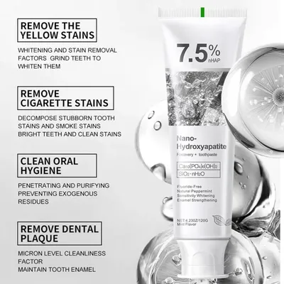 7.5% Nano Hydroxyapatite Teeth Whitening Toothpaste 120GM thumbnail 3