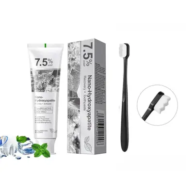 7.5% Nano Hydroxyapatite Teeth Whitening Toothpaste 120GM + Nano Soft ToothBrush