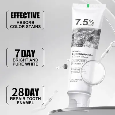 7.5% Nano Hydroxyapatite Teeth Whitening Toothpaste 120GM + Nano Soft ToothBrush thumbnail 4