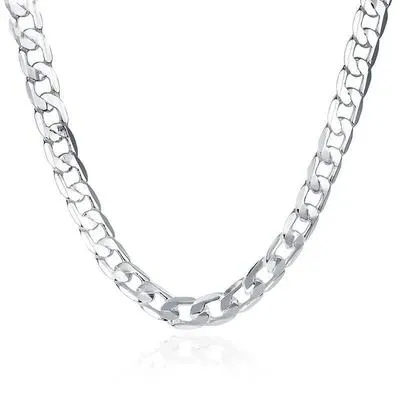 Stainless Steel Chain Necklace Silver Unisex Daily Wear thumbnail 2