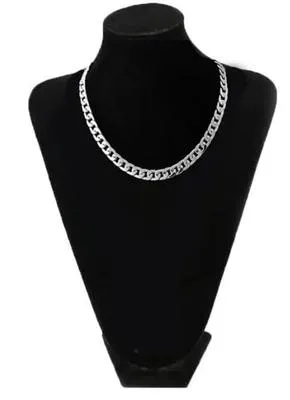 Stainless Steel Chain Necklace Silver Unisex Daily Wear thumbnail 3
