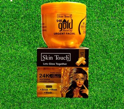 Skin Touch Whitening Facial Scrub Mask Wash 24K Gold thumbnail 3
