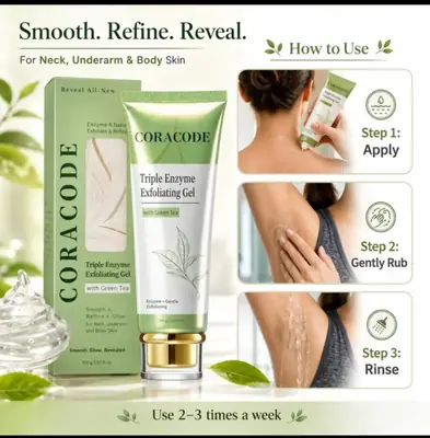 Coracode Triple Enzyme Exfoliating Gel With Green Tea 100ml