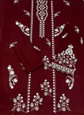 2 Pcs Women's Unstitched Embroidered Suit thumbnail 2