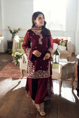 2 Pcs Women's Unstitched Embroidered Suit
