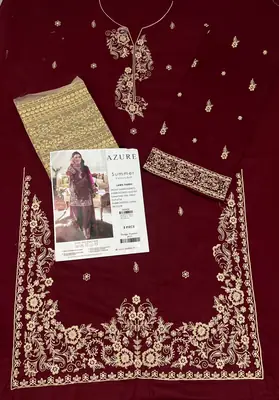2 Pcs Women's Unstitched Embroidered Suit thumbnail 2
