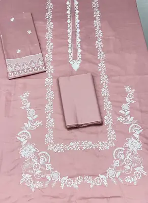 2 Pcs Women's Unstitched Embroidered Suit thumbnail 2