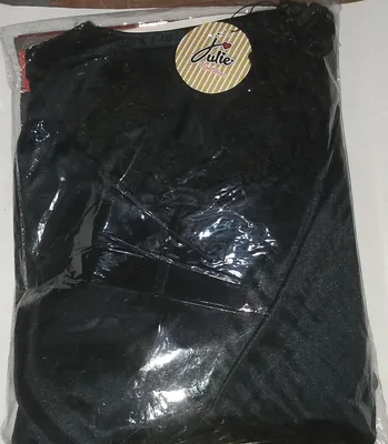 Women Silk Night Suit Black 2 Pcs V-Neck thumbnail 2