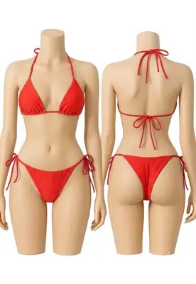 Silk Plain Comfortable And Lightweight Bikini Set / Swim Wear Bikini