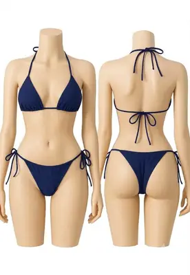 Silk Plain Comfortable And Lightweight Bikini Set / Swim Wear Bikini