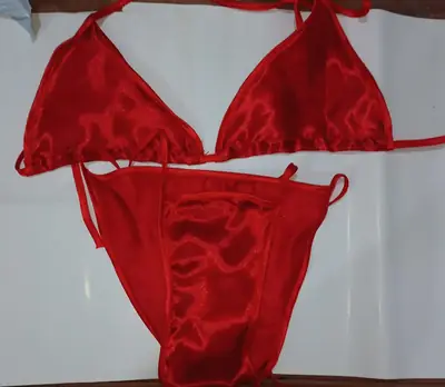 Silk Plain Comfortable And Lightweight Bikini Set / Swin Wear Bikini For Girls thumbnail 2