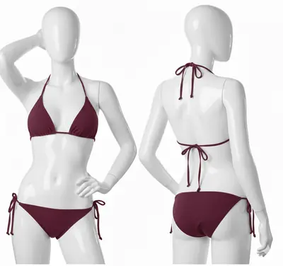 Silk Plain Comfortable And Lightweight Bikini Set / Swin Wear Bikini For Girls