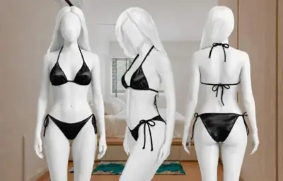 Silk Plain Comfortable And Lightweight Bikini Set / Swimwear For Girls / Bra & Panty 