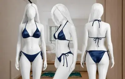 Silk Plain Comfortable And Lightweight Bikini Set / Swimwear For Girls / Bra & Panty 