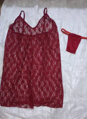 2 Pcs Transparent Nighty For Girls / Net Lace Comfortable And Lightweight Lingerie Set thumbnail 2