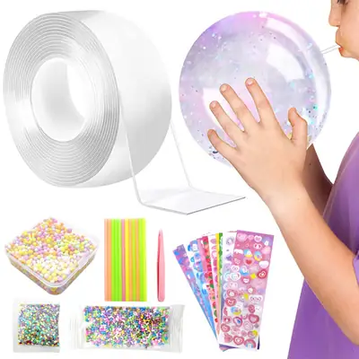 Only Nano Tape Nano Tape Balloon – Nano Tape Plastic Bubbles Balloon, Two Sided Tape for with DIY Craft, Birthday Party & Pool Party | 1 Nano Tape Roll 3m Length 1 Inch Width Double Sided Tape (Use Hot Air to Soften & Make Unlimited DIY Craft)