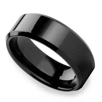 Titanium Pure Black Heavy Wait Ring For AnyOne Color Never Fade Never Rust