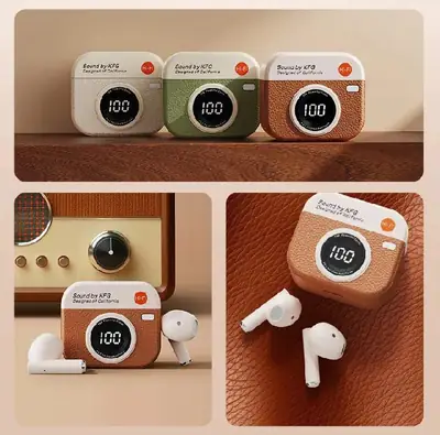 Brown Earbuds Camera Design Premium Quality 100%