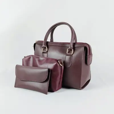 Women's Faux Leather Plain Tote Bags thumbnail 2