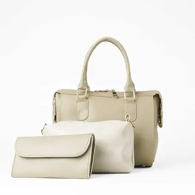 Women's Faux Leather Plain Tote Bags thumbnail 5