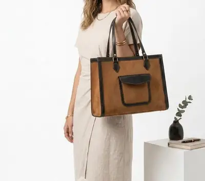 Girl's Faux Leather Plain Tote Bags